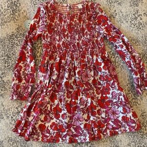 Crewcuts Floral Kids Dress in Red and Pink